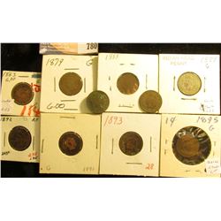 (10) Indian Head Cents, dating 1863-1895, all different dates, various grades.