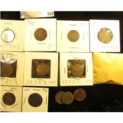 (11) 1897, (3) 1896, (3) 1898, & (5) 1901 Indian Head Cents, average circulated.