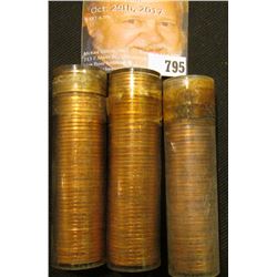 (3) 1958 D Gem BU Rolls of Lincoln Wheat Cents in plastic tubes.