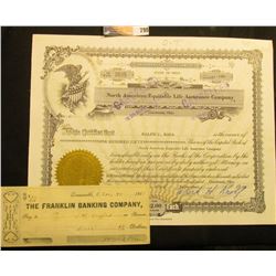 September, 1959 Stock Certificate, issued "North American Equitable Life Assurance Company", gold em