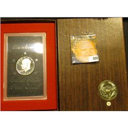 1973 S Silver Proof Eisenhower Dollar, original as issued in government box.