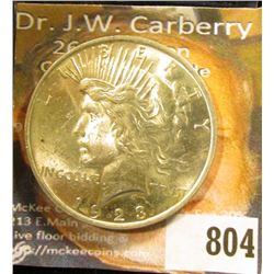 1923 P U.S. Peace Silver Dollar, BU.