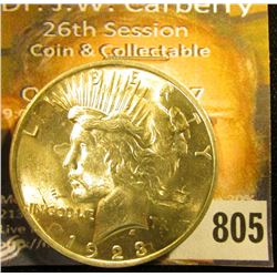 1923 P U.S. Peace Silver Dollar, BU.