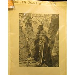 9" x 12" Black & White Photo Copyright 1900 of Indian Chief Poor Bull, taken for the 1898 Omaha Expo