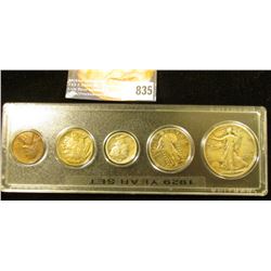 1929 U.S. Year Five-Piece Set of Coins, Cent thru Half-Dollar.