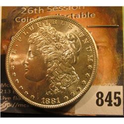 1881 S U.S. Morgan Silver Dollar. Superb Gem BU.