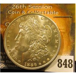 1886 P U.S. Morgan Silver Dollar. Superb Gem BU.