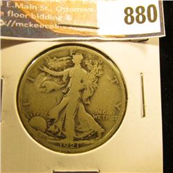 1921 S Walking Liberty Half-Dollar, VG.