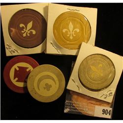 Collection of Old Clay Poker Chips.