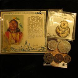 Five-piece Set of "Educational Toy Money J.S. Latta"; Red Man Chewing Tobacco Card "American Indian 