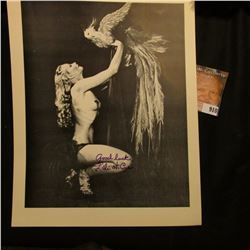 8 1/2" x 11" Semi-nude autographed photo of the Actress Lili St. Cyr, autographed "good luck Lili st