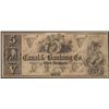 Image 1 : 1800's $5 The New Orleans Canal & Banking Co. Obsolete Note
