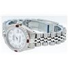 Image 7 : Ladies Rolex Stainless Steel & White Gold MOP Diamond & Ruby DateJust Wristwatch