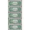 Image 2 : Lot of (5) Consecutive 1957 $1 Silver Certificate Notes Uncirculated