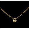 Image 1 : 14KT Yellow Gold 0.13ct Diamond Drop Pendant with Chain