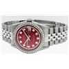 Image 2 : Mens Rolex Stainless Steel Red String Diamond Datejust Wristwatch