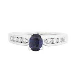 Platinum 1.05ct Sapphire and Diamond Ring