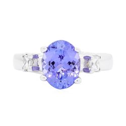 14KT White Gold 1.90ct Tanzanite and Diamond Ring