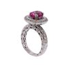 Image 3 : 18KT White Gold 2.00ct Pink Topaz and Diamond Ring