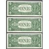 Image 2 : Lot of (3) Consecutive 1957 $1 Silver Certificate Notes Uncirculated