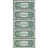 Image 2 : Lot of (5) Consecutive 1957 $1 Silver Certificate Notes Uncirculated