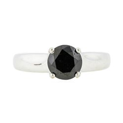 14KT White Gold 1.28ct Black Diamond Ring