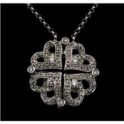 18KT White Gold 0.73ctw Diamond Pendant with Chain