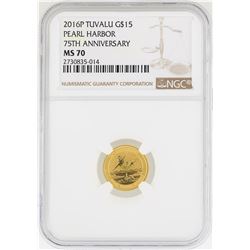 2016-P $15 Pearl Harbor 75th Anniversary Gold Coin NGC MS70