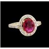 Image 2 : 14KT Yellow Gold 2.02ct Ruby and Diamond Ring