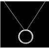 Image 2 : 14KT White Gold Ladies 0.75ctw Diamond Circle of Life Pendant with Chain
