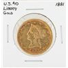 Image 1 : 1881 $10 Liberty Head Eagle Gold Coin