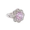 Image 2 : 18Kt White Gold 2.75ct Kunzite and Diamond Ring