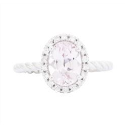 14KT White Gold Ladies 1.80ct Morganite and Diamond Ring