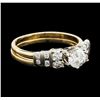 Image 2 : 14KT Two Tone Gold 1.21ctw Diamond Ring