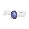 Image 1 : 14KT White Gold Ladies 0.90ct Sapphire and Diamond Ring