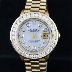 Ladies Rolex 18K Yellow Gold President Mother Of Pearl 2.15ctw Diamond Wristwatc