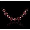 Image 2 : 14KT Yellow Gold 44.89ctw Ruby and Diamond Necklace