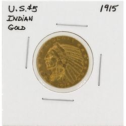 1915 $5 Indian Head Half Eagle Gold Coin