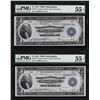 Image 1 : (2) Consecutive 1918 $1 Federal Reserve Bank Notes Philadelphia PMG About Unc. 5