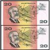 Image 2 : Australia, QEII, Twenty Dollars, Johnston/Stone, 1983 (R.408), aUnc