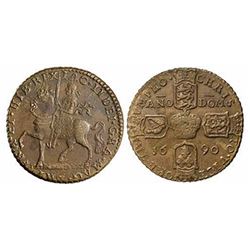 Ireland, James II, Civil War coinage, Gun Money Crown, 1690