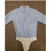 Image 1 : Castle Stana Katic Pink Screen Worn Blue Striped Bodysuit
