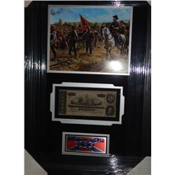 Framed Limited Edition Confederate $20 Bill