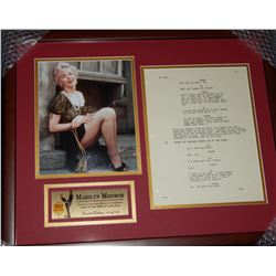 Marilyn Monroe Framed Limited Edition Personal Bus Stop Script Page