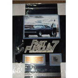 Fast and Furious 7 Framed Limited Edition Black Charger Fragment