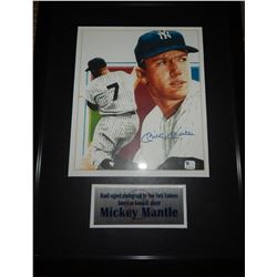 Mickey Mantle Signed 8x10 Photo Framed