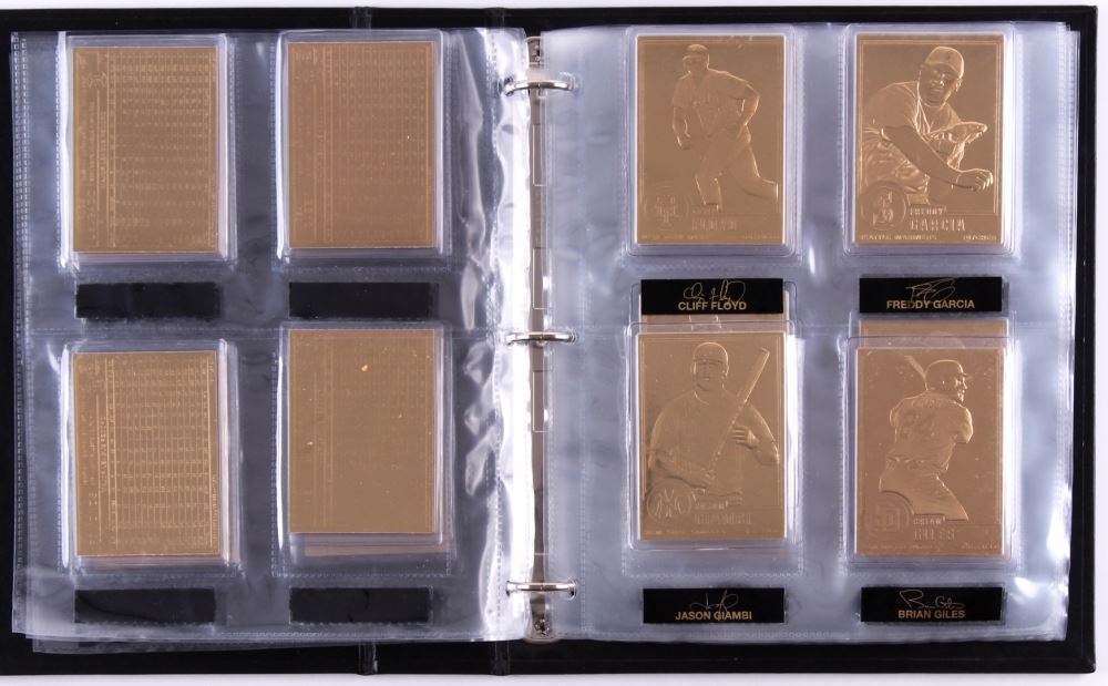 series of (50) danbury mint 22kt gold baseball cards with #153 jason giambi, #178 cliff floyd, #180 series of (50) danbury