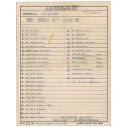 John F. Kennedy’s Air Force One Passenger Manifest