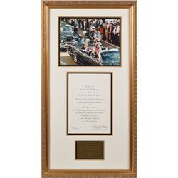John F. Kennedy Texas Welcome Dinner Invitation and Ticket