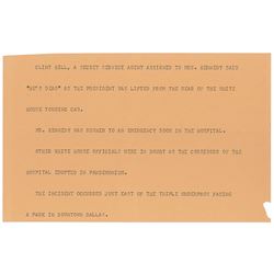 Kennedy Assassination: Clint Hill Teletype and Signature